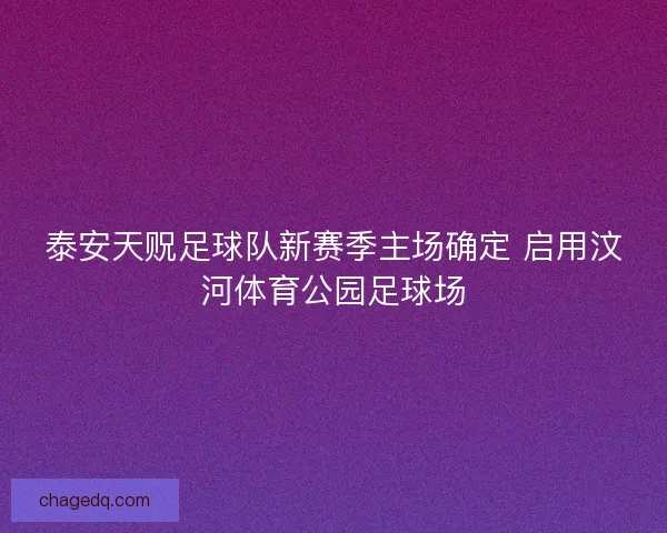 泰安天贶足球队新赛季主场确定 启用汶河体育公园足球场